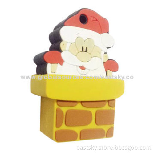 Custom Santa Claus shaped USB drive, made of soft PVC material, OEM orders are welcomeNew